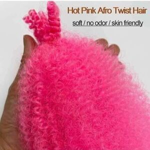 2 pack Of Springy Fluffy Afro Spring Twist 12 Inch Pink Spring Braiding Hair